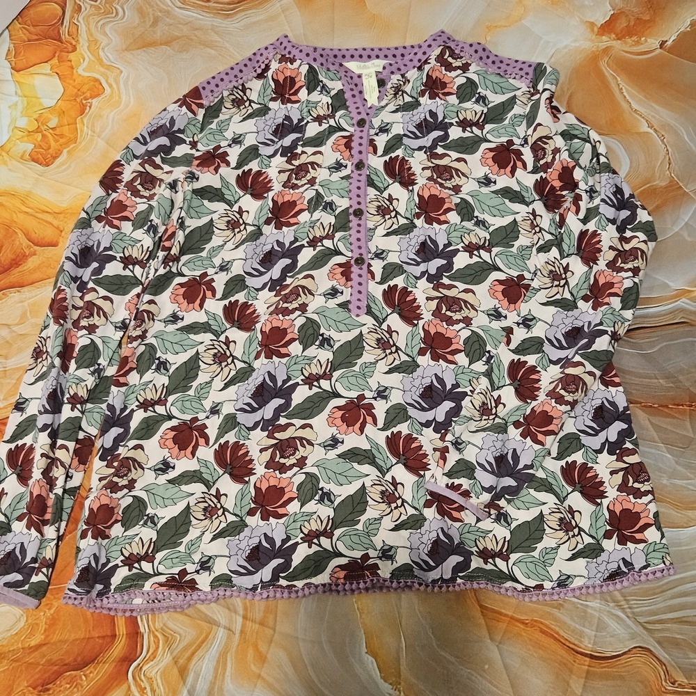 Matilda Jane Dusk or Dawn Floral Top Women's Size Small S Button Front